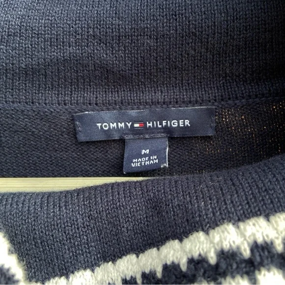Tommy Hilfiger Navy and White Striped Sweater Like New Size Medium - Picture 5 of 9